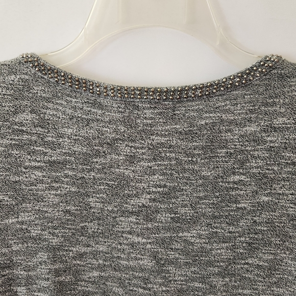 Jennifer Lopez Y2k Gray Studded V-Neck Tee with Cutouts womens size medi… - Picture 10 of 13